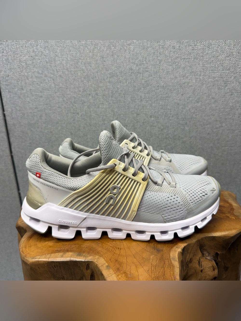 On Running Women's  Cloudnova Running Shoes in Light Gray and Cream